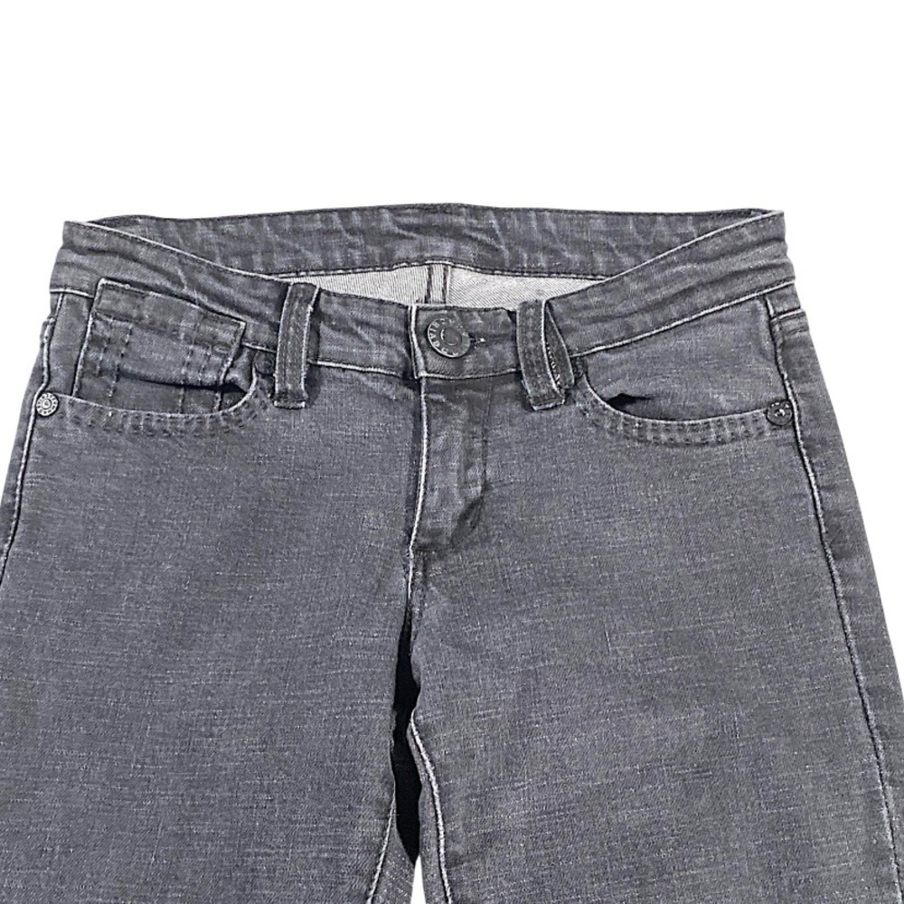 BCBGMAXAZRIA Jeans Womens 26 Graphite Slim Straight Long Biker Rockstar Y2K Club - Picture 9 of 15